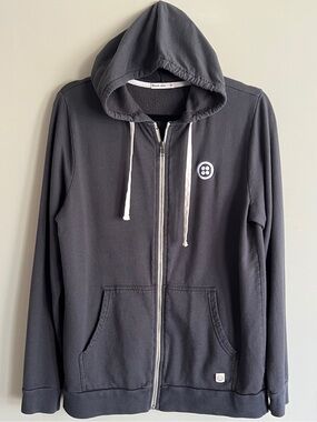 Marine Layer Men’s Medium Full Zip Hoodie Gray Casual Custom Embroidered Logo